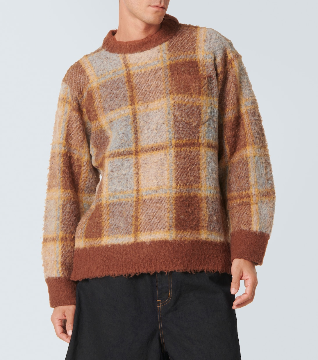 Checked wool-blend sweater | Sacai