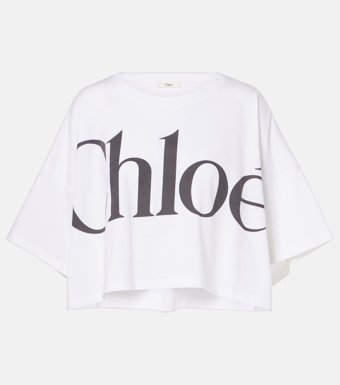 T-shirt raccourci en coton à logo | Chloé
