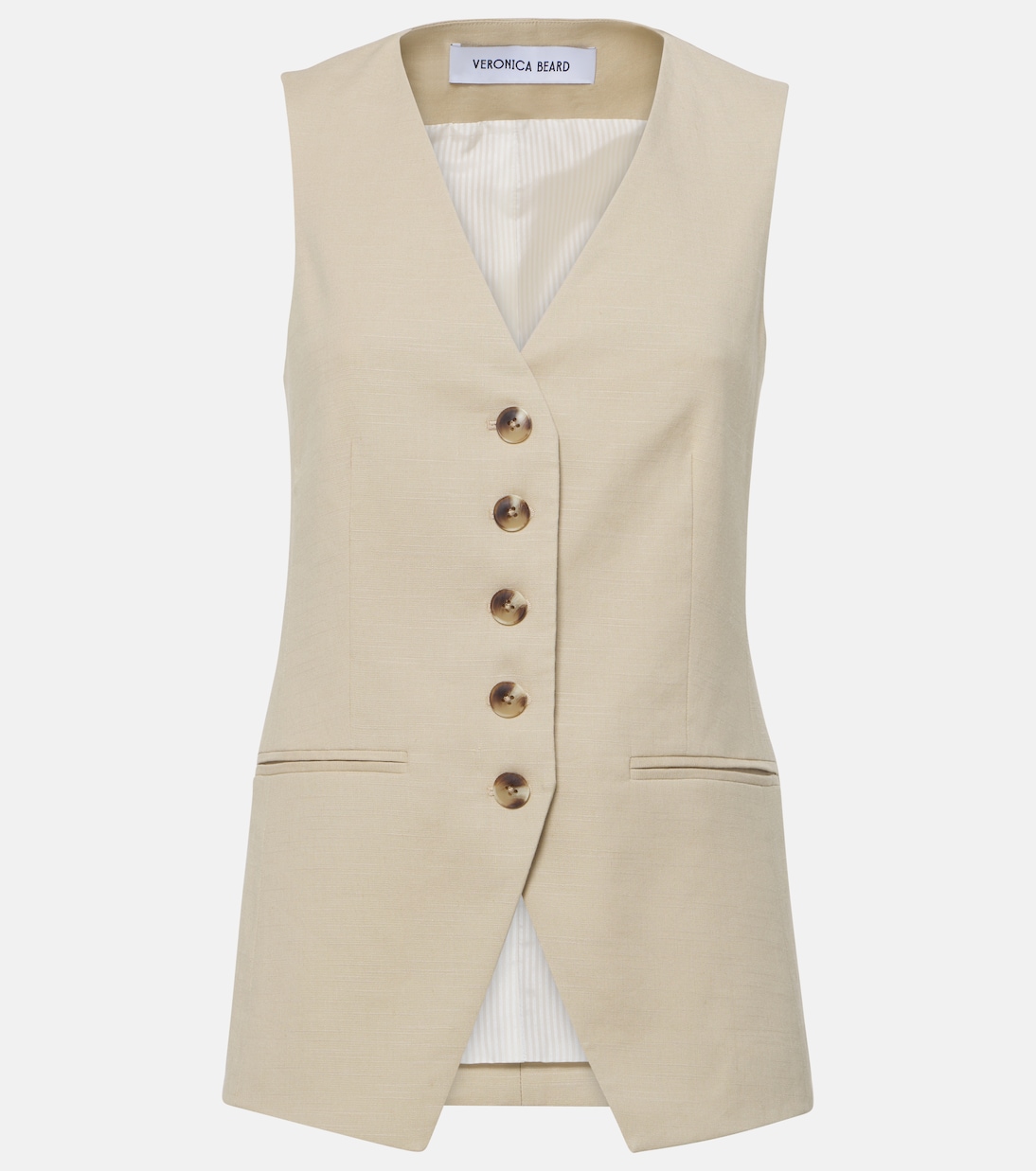 Liff linen-blend vest | Veronica Beard