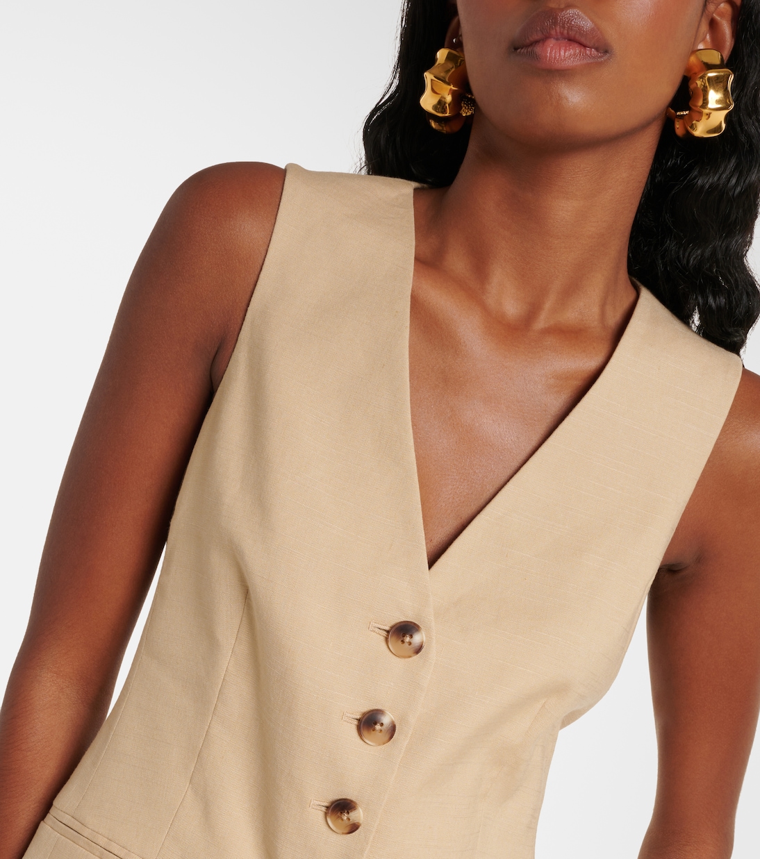 Liff linen-blend vest | Veronica Beard