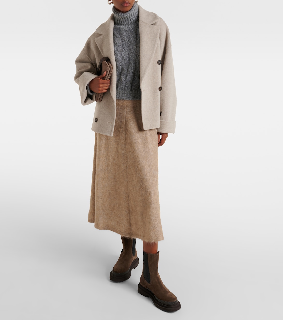 Rollkragenpullover aus Wolle und Mohair | Brunello Cucinelli