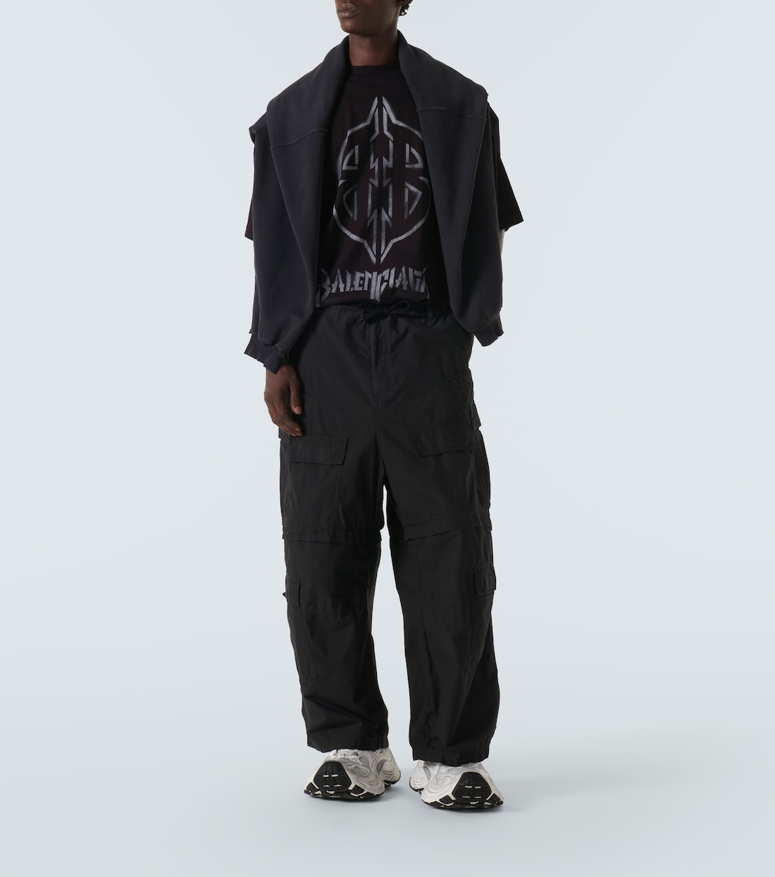 Wide cotton-blend cargo pants | Balenciaga
