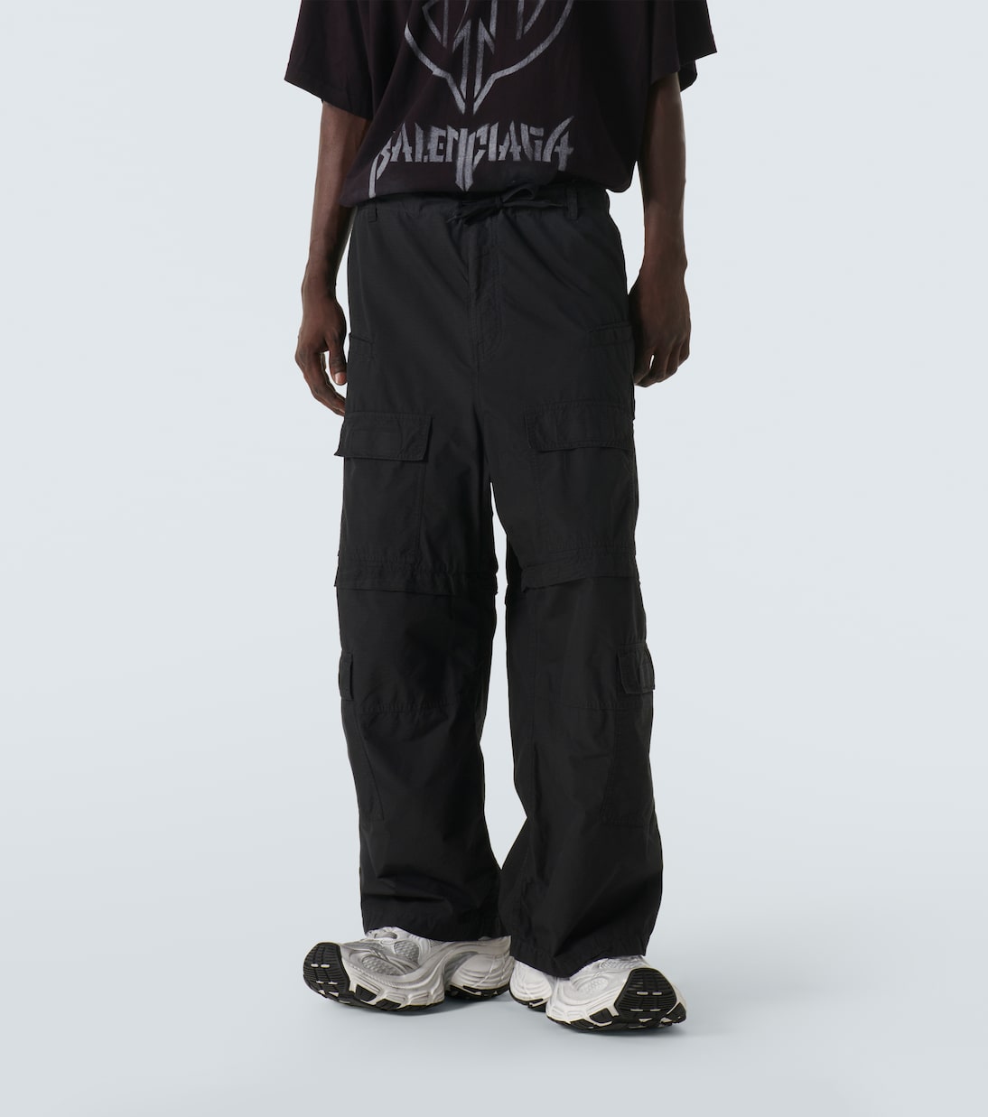 Wide cotton-blend cargo pants | Balenciaga