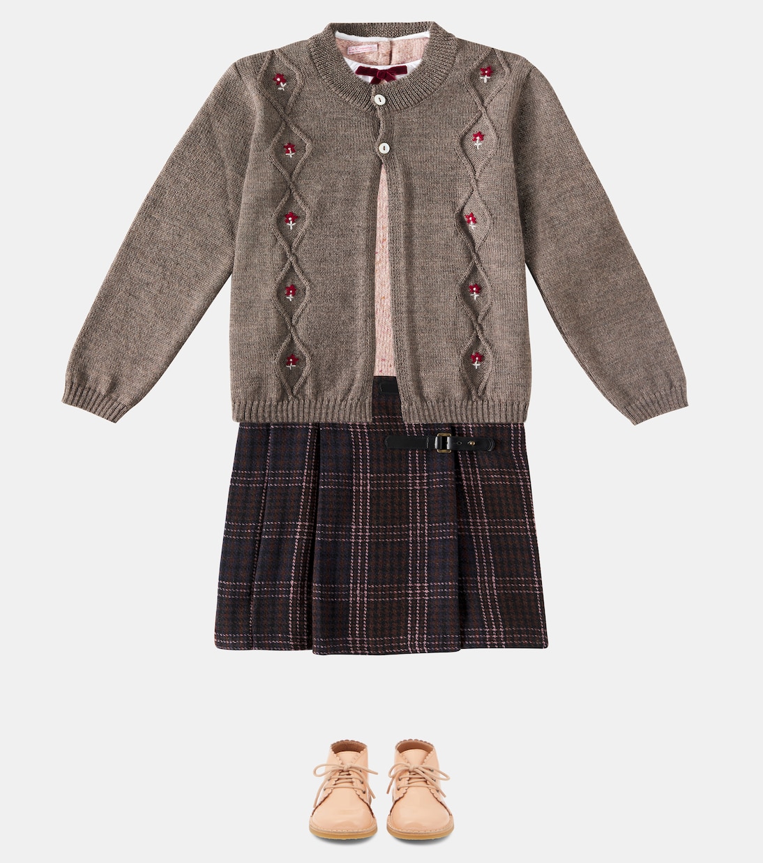 Bestickter Cardigan Espina aus Wolle | La Coqueta