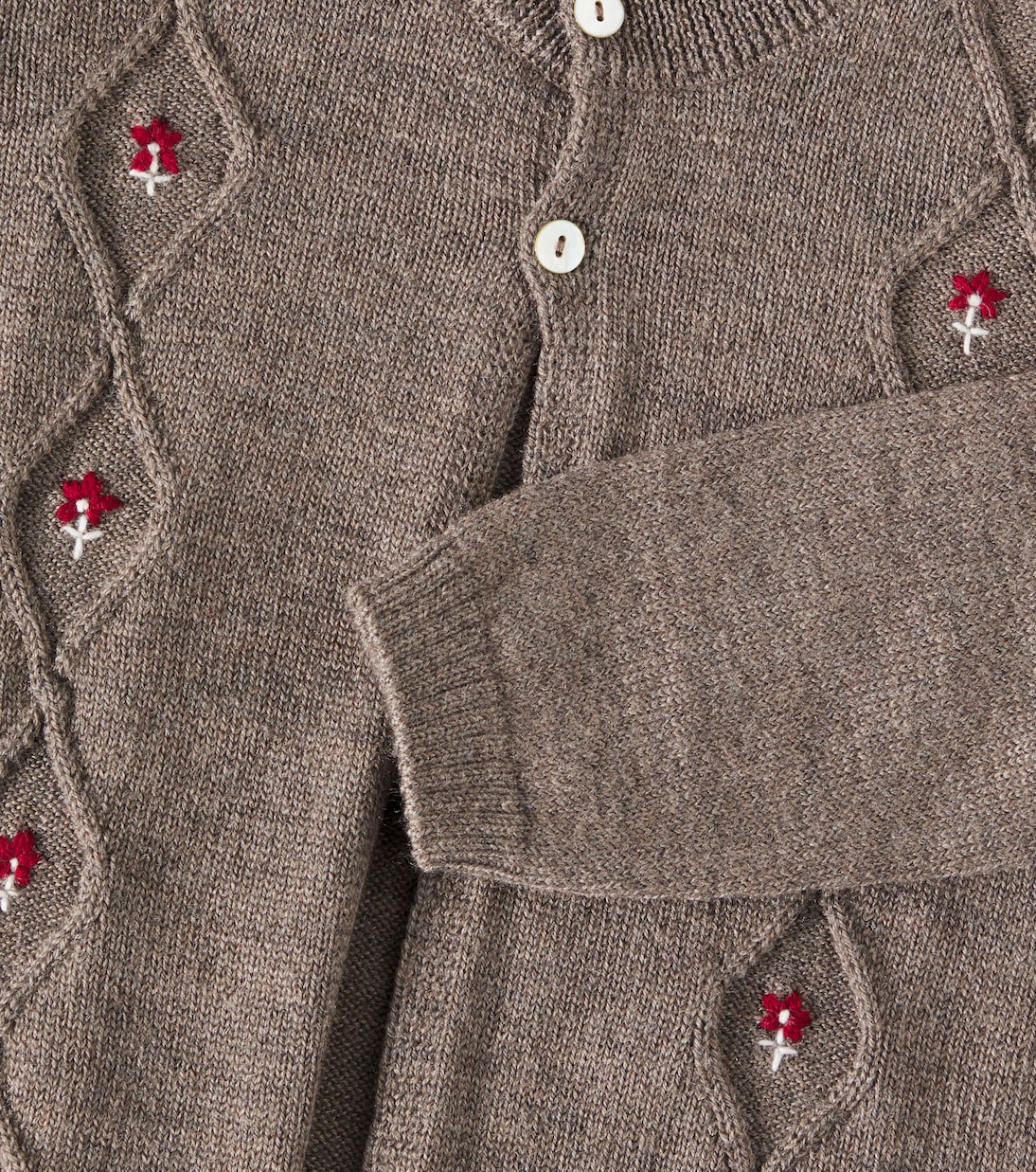 Bestickter Cardigan Espina aus Wolle | La Coqueta