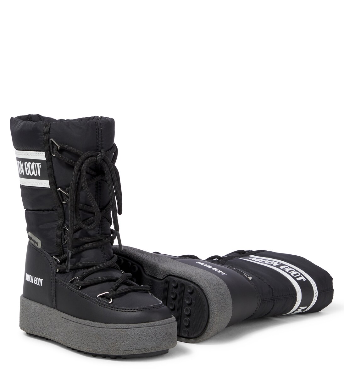 Icon faux leather-trimmed snow boots | Moon Boot Kids