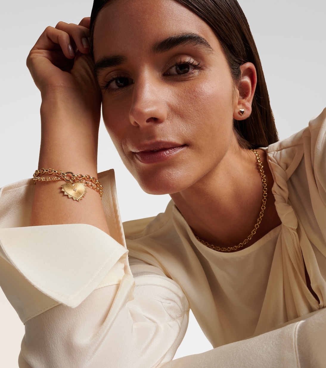 True Love 18kt gold charm bracelet with diamond | FoundRae