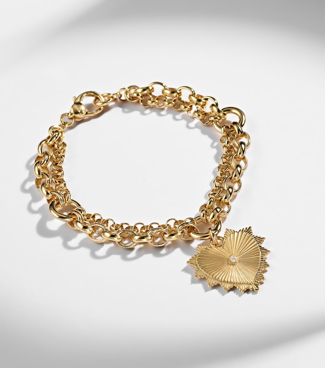 True Love 18kt gold charm bracelet with diamond | FoundRae