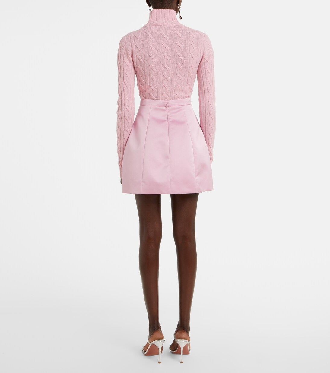 Minifalda de satén duquesa de tiro alto | Blumarine