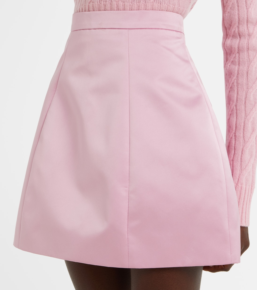 Minifalda de satén duquesa de tiro alto | Blumarine