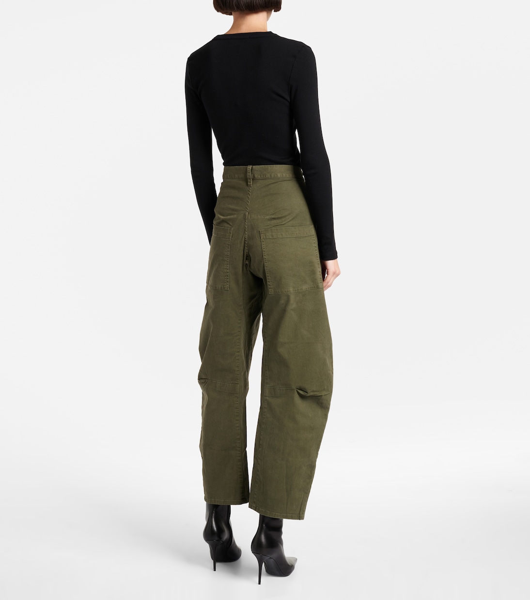 Barrel-Hose Shon aus Baumwoll-Twill | Nili Lotan