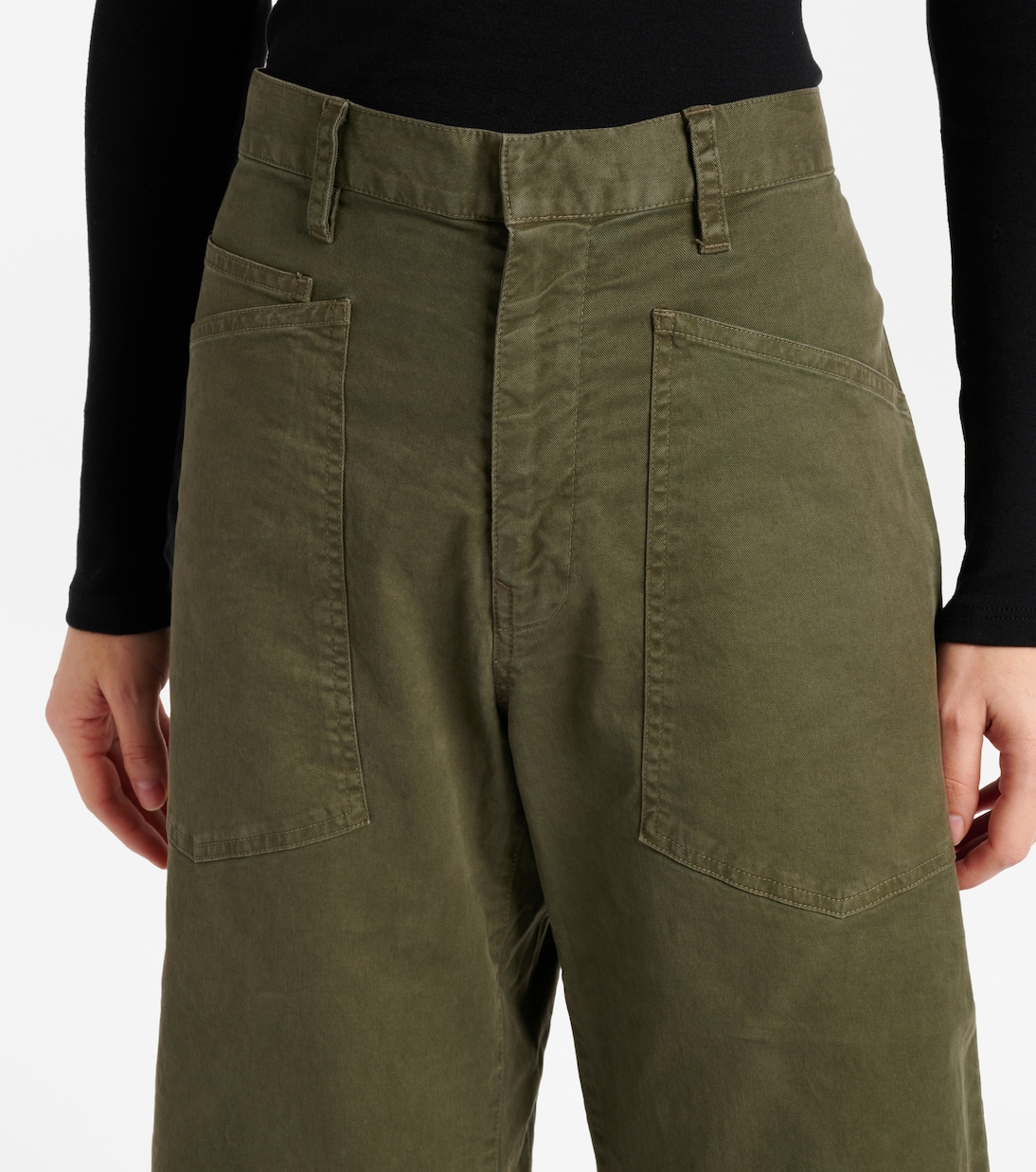 Barrel-Hose Shon aus Baumwoll-Twill | Nili Lotan