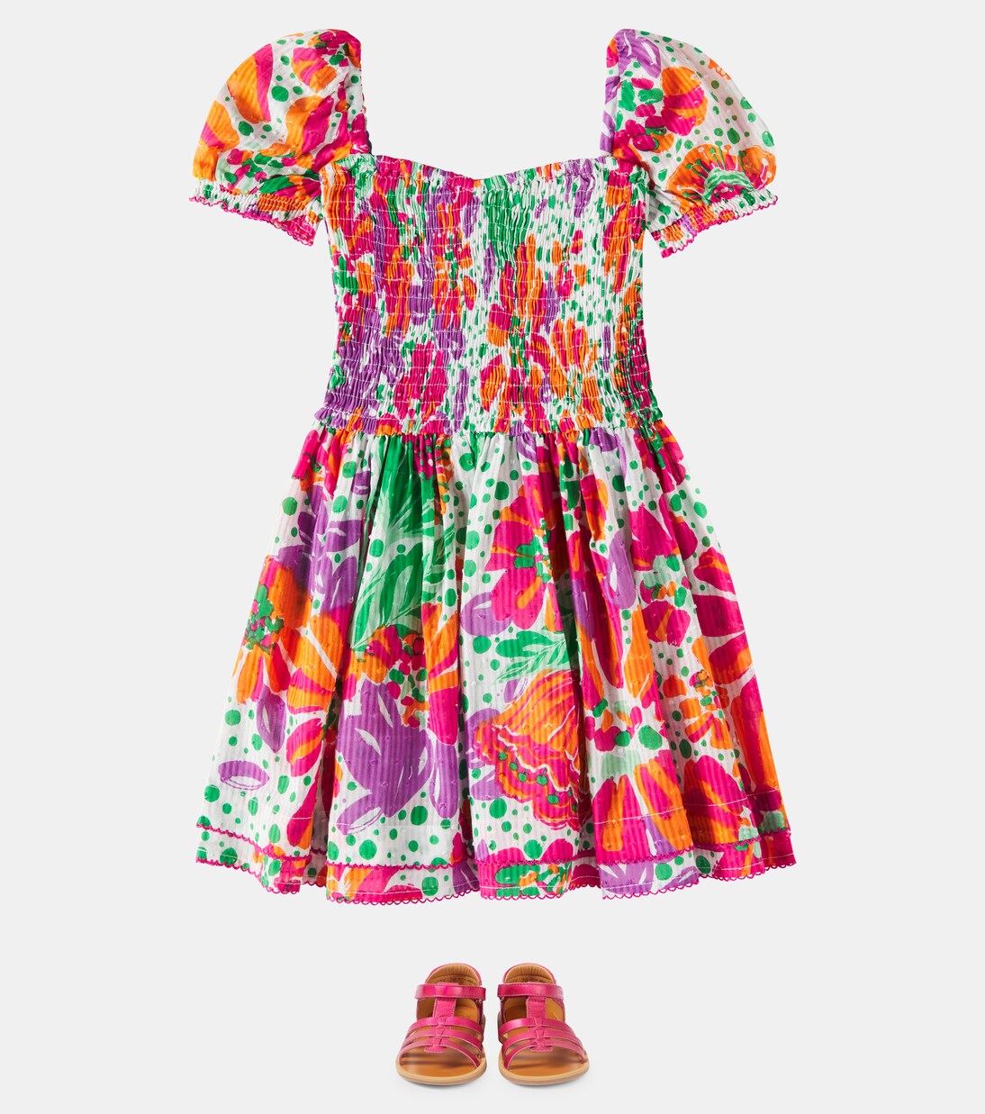 Bedrucktes Kleid Bertha aus Baumwolle | Poupette St Barth Kids