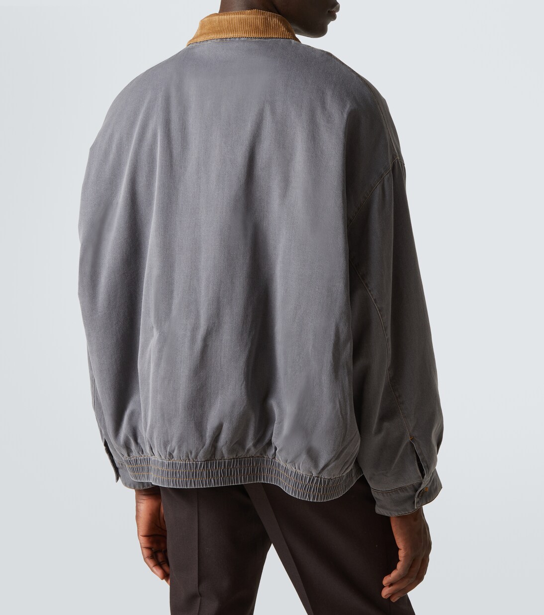 Velvet-trimmed cotton chambray blouson | Miu Miu