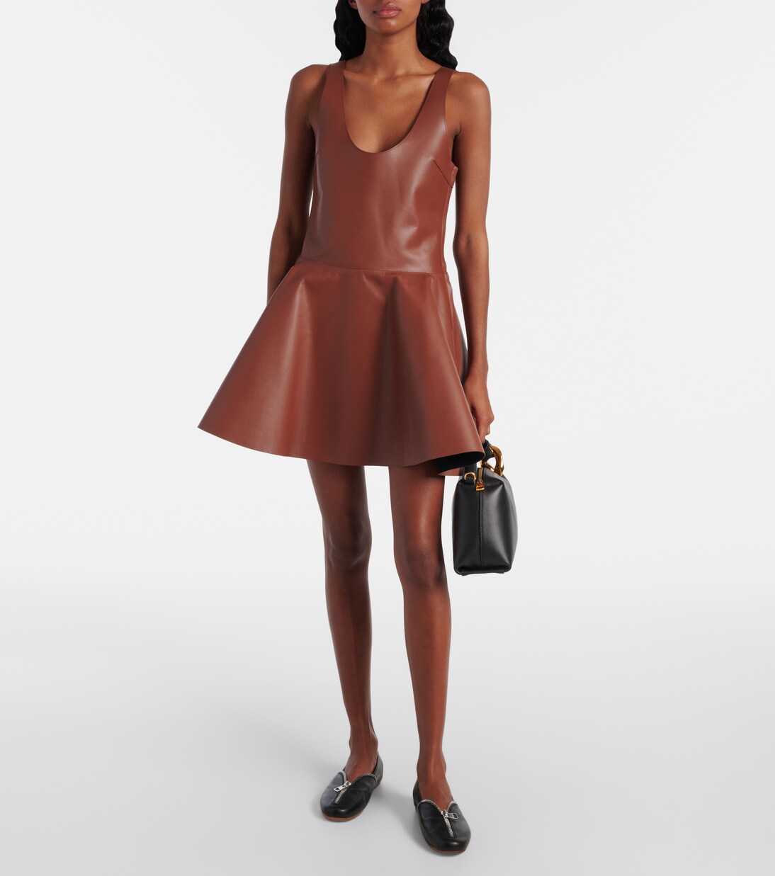 Peplum leather minidress | JW Anderson