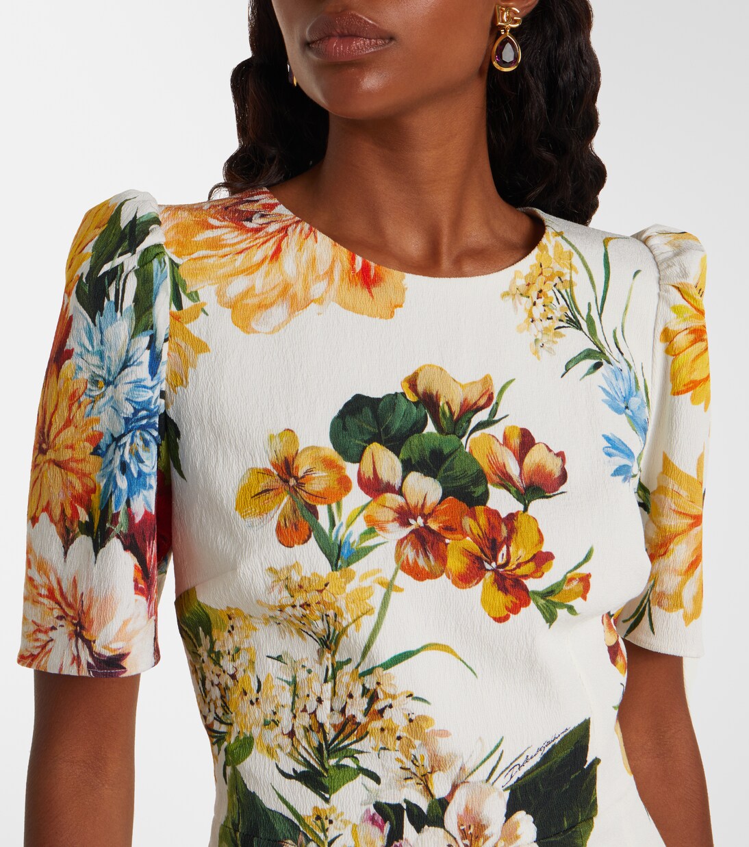 Floral cretonne midi dress | Dolce&Gabbana