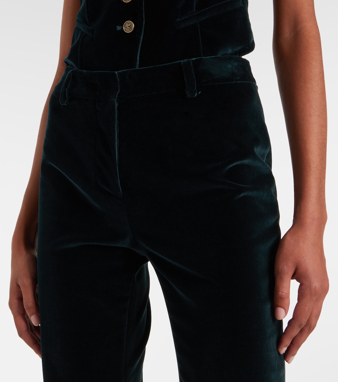 Cotton velvet flared pants | Etro