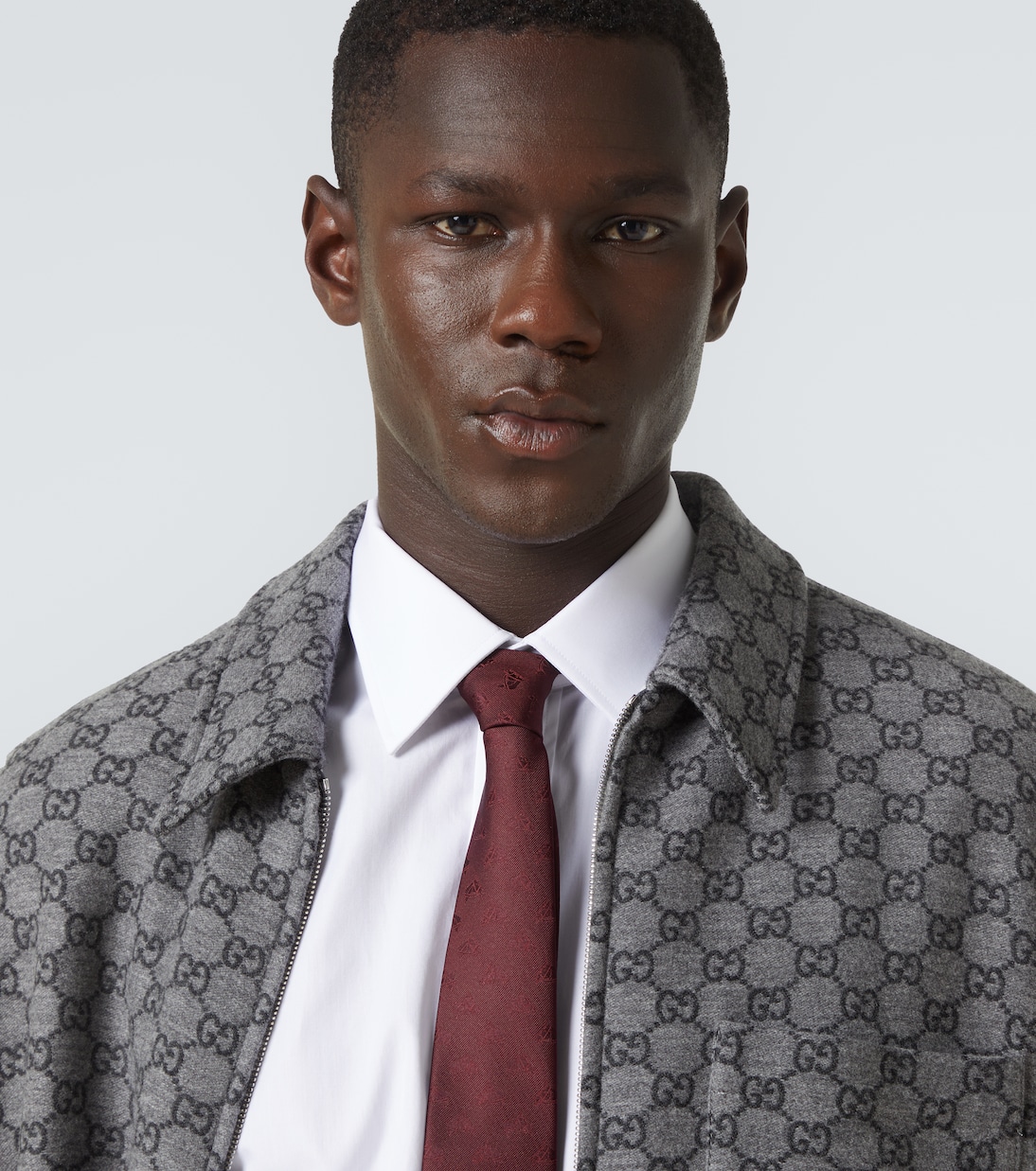 Corbata de jacquard de seda con logo | Gucci