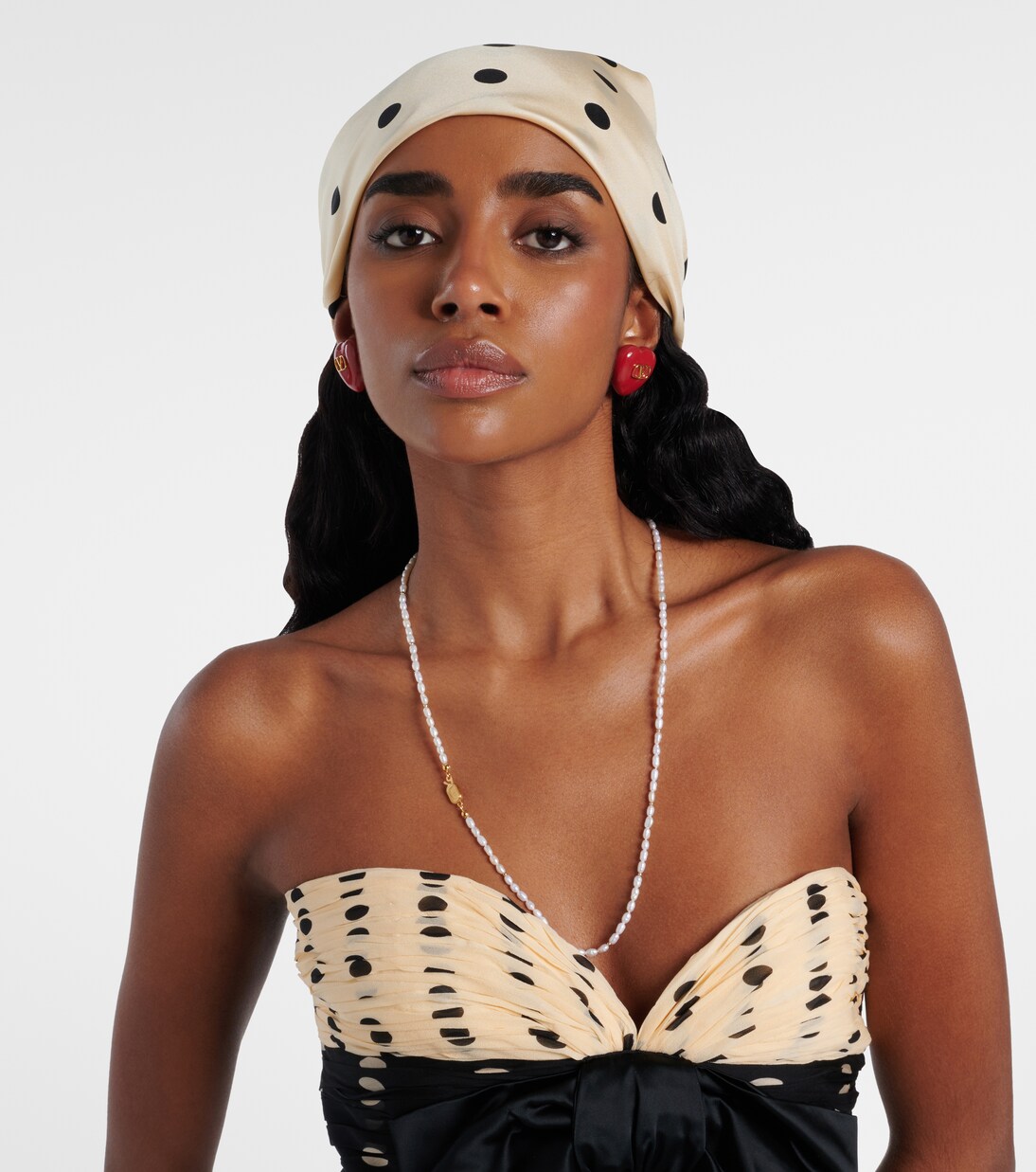 Chez Valentino polka-dot silk scarf | Valentino