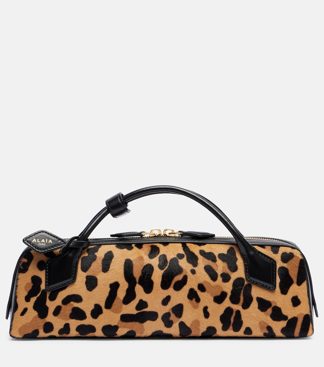 Le Teckel leopard-print calf hair clutch | Alaïa