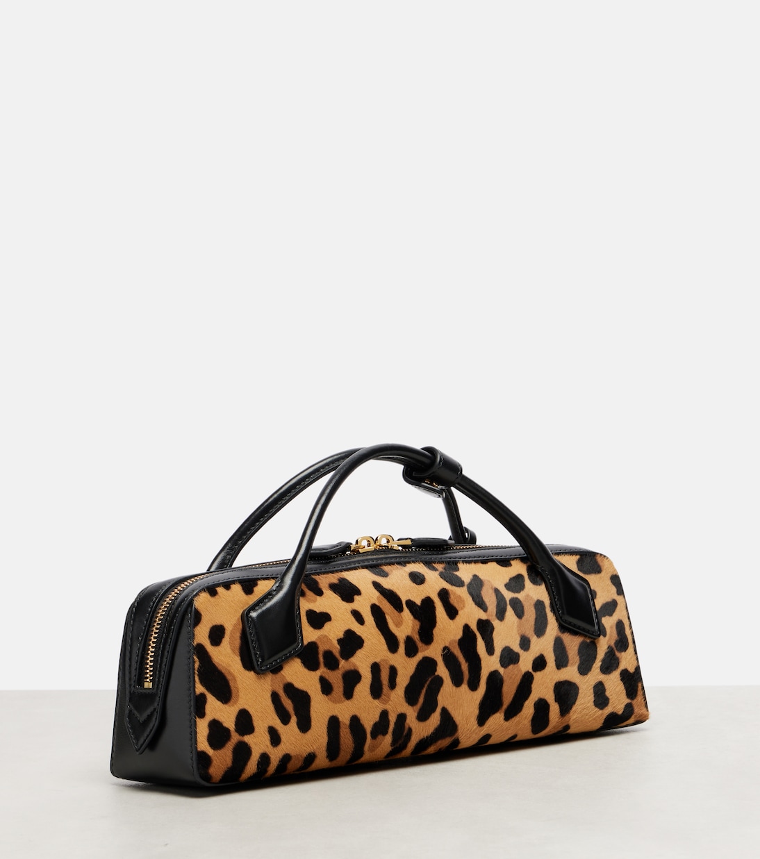 Le Teckel leopard-print calf hair clutch | Alaïa