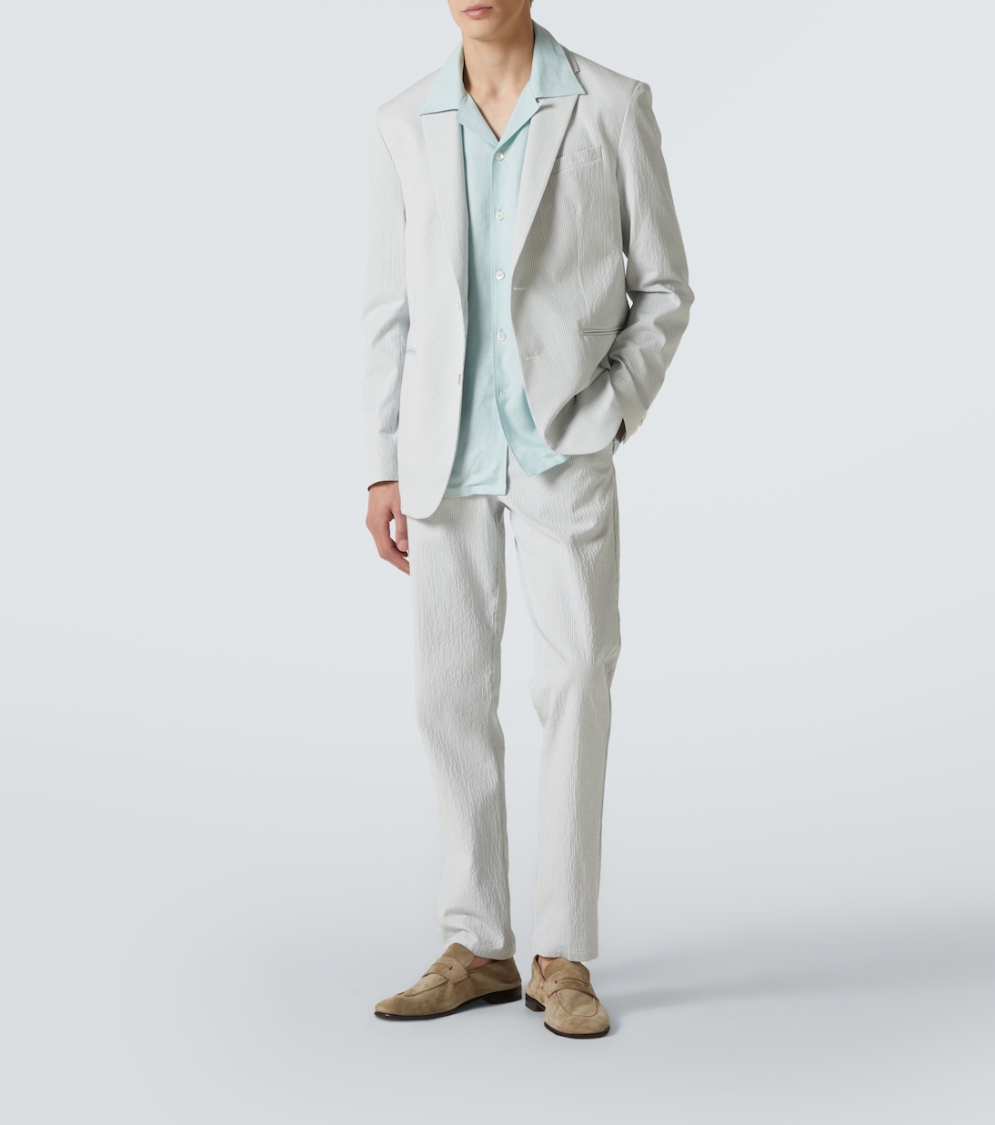 Garret cotton-blend seersucker blazer | Orlebar Brown