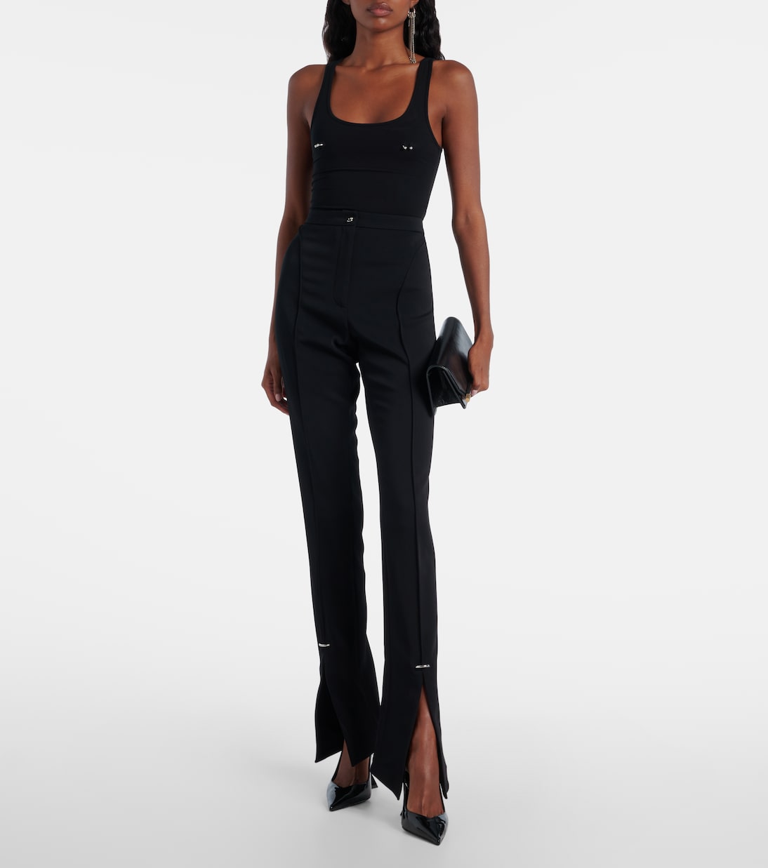 Embellished cotton-blend bodysuit | Mugler