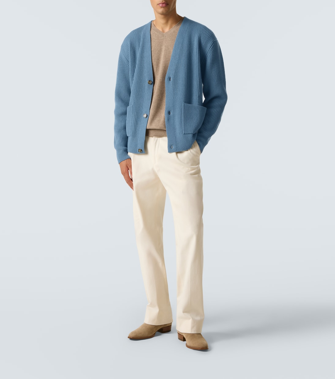 Ribbed-knit wool and cashmere cardigan | Lardini