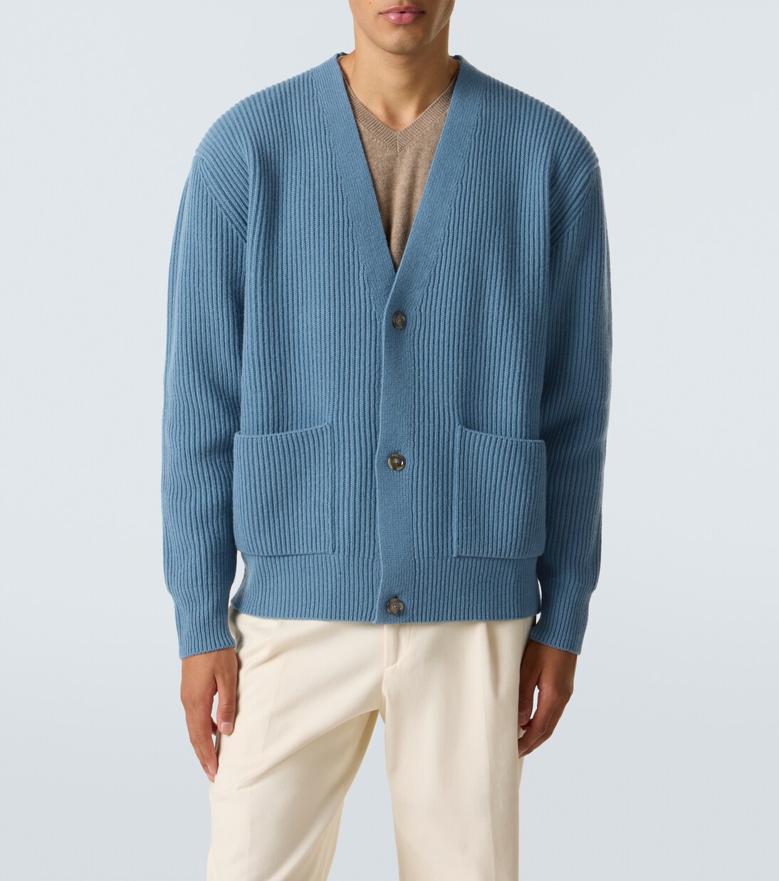 Ribbed-knit wool and cashmere cardigan | Lardini