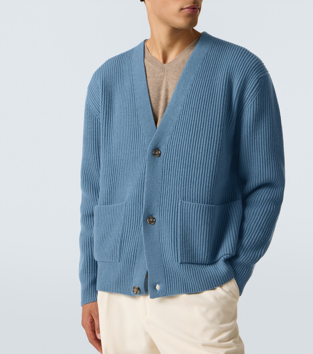 Ribbed-knit wool and cashmere cardigan | Lardini