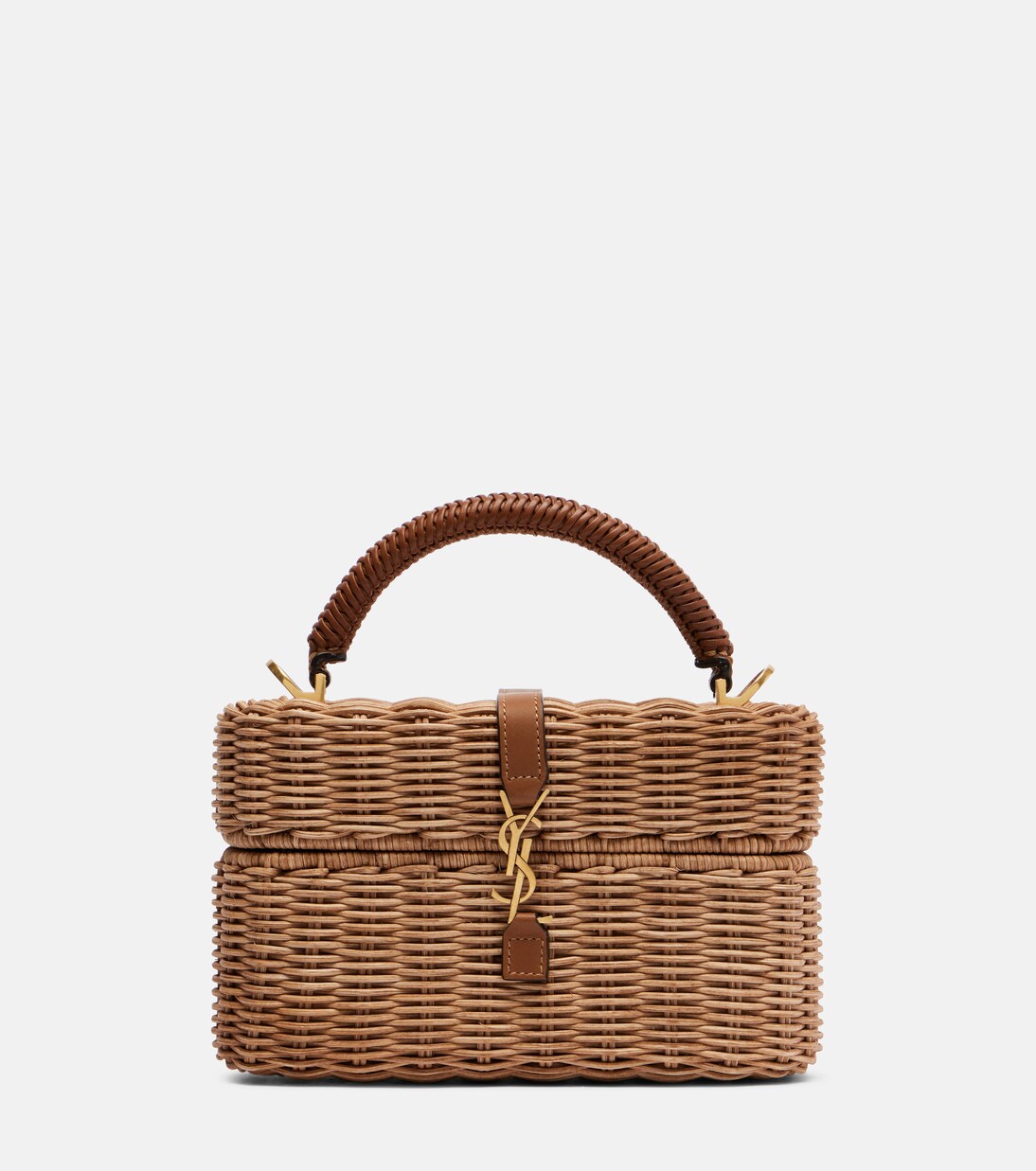 Gaby leather-trimmed wicker vanity bag | Saint Laurent