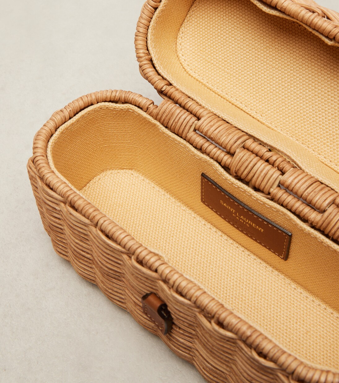 Gaby leather-trimmed wicker vanity bag | Saint Laurent