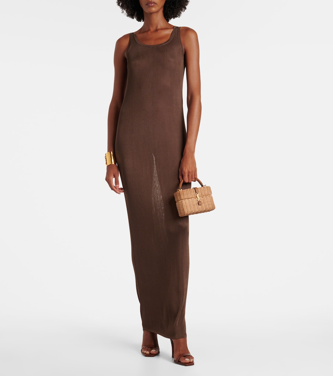 Gaby leather-trimmed wicker vanity bag | Saint Laurent