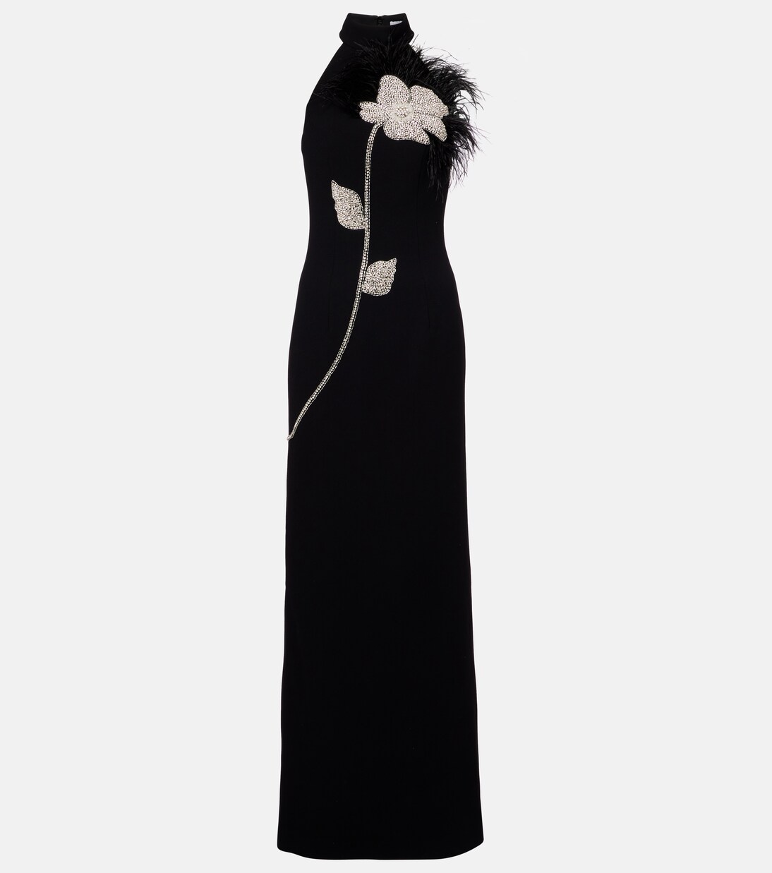 Robe longue Starlight à perles et plumes | Rebecca Vallance