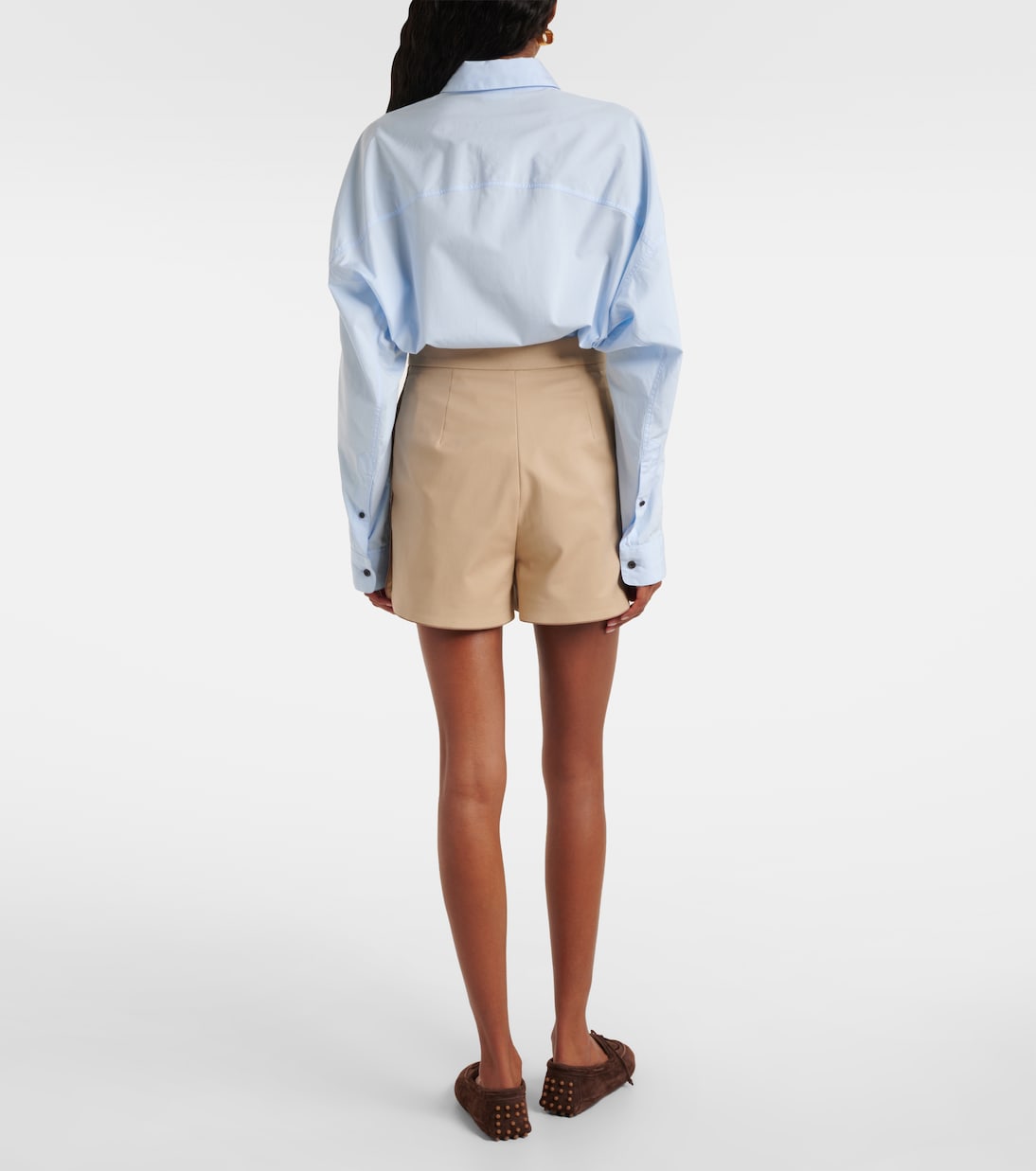 Orbita high-rise cotton-blend shorts  | Max Mara