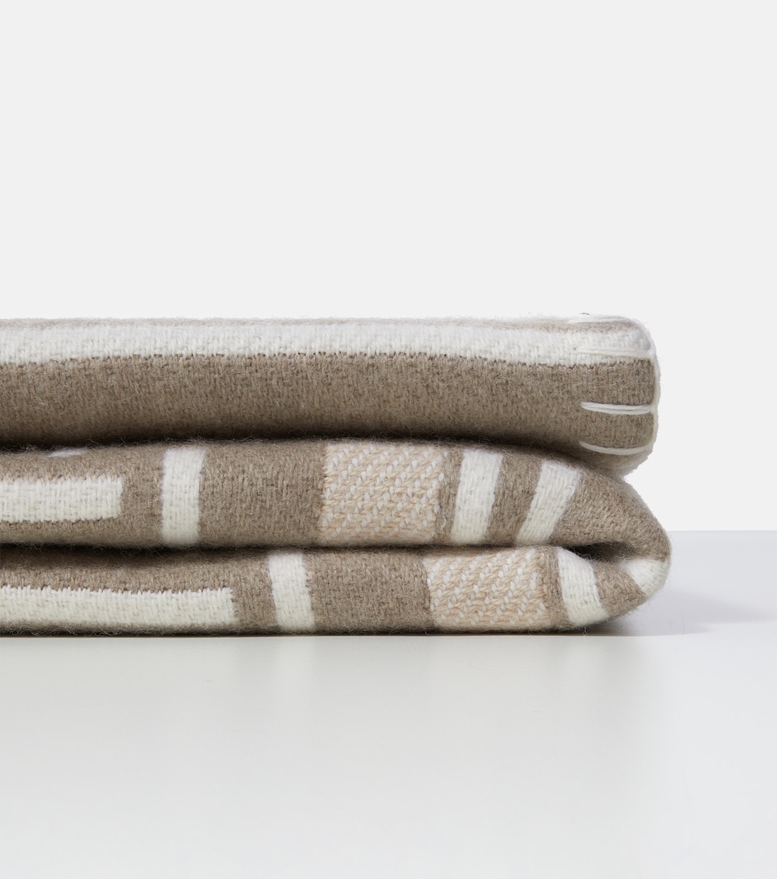Intarsia striped wool and cashmere throw | Loro Piana