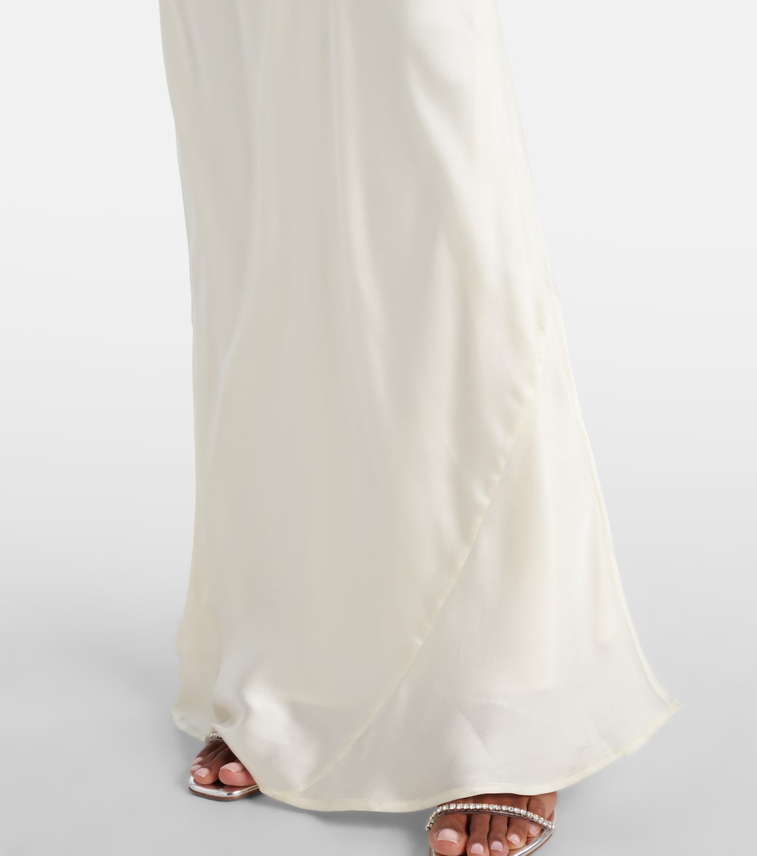 Robe en satin de soie et dentelle | Rotate