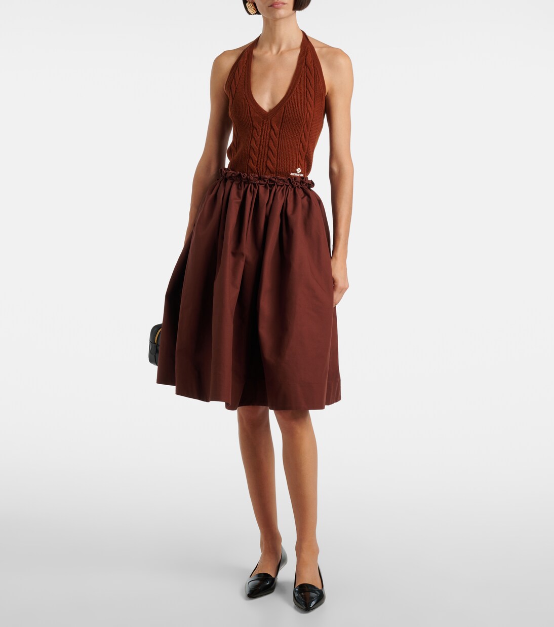 Ruffled cotton midi skirt | Shushu/Tong