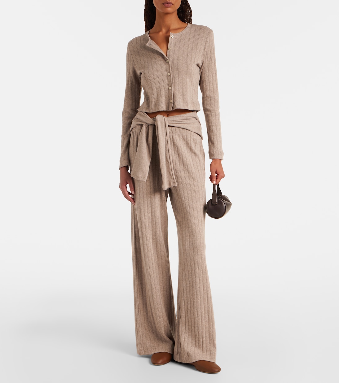 Weite Hose Pointelle aus Strick | Leset