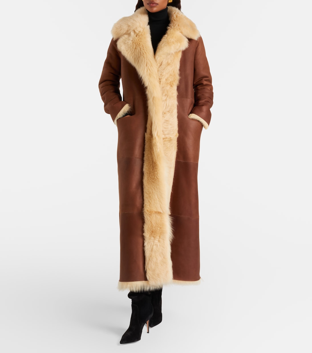 Mantel Evita Long aus Shearling | Nour Hammour
