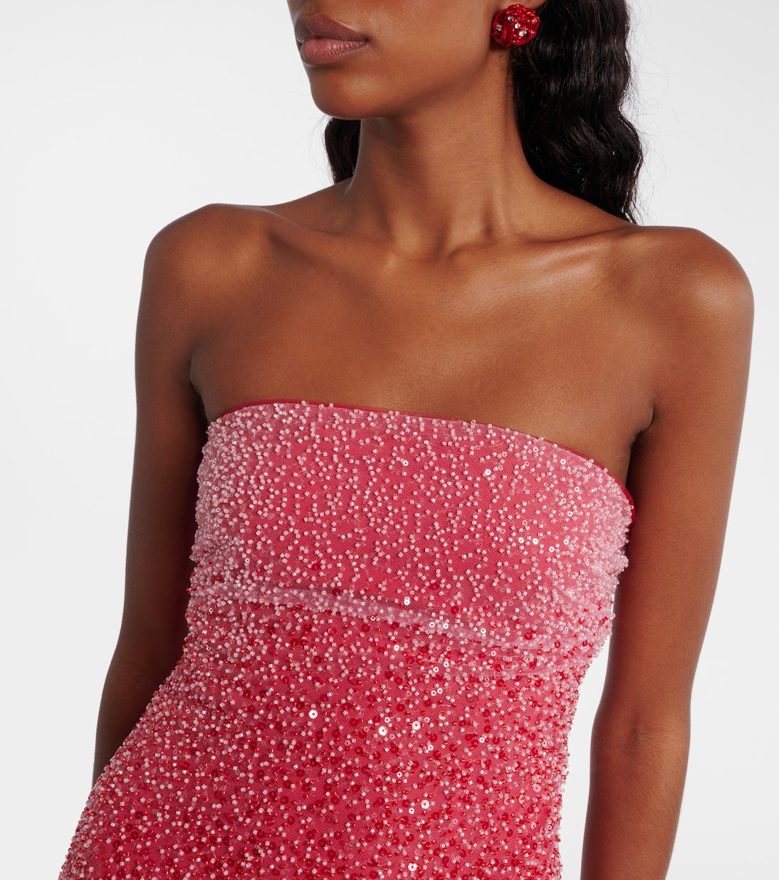 Robe longue à sequins et perles  | Rotate