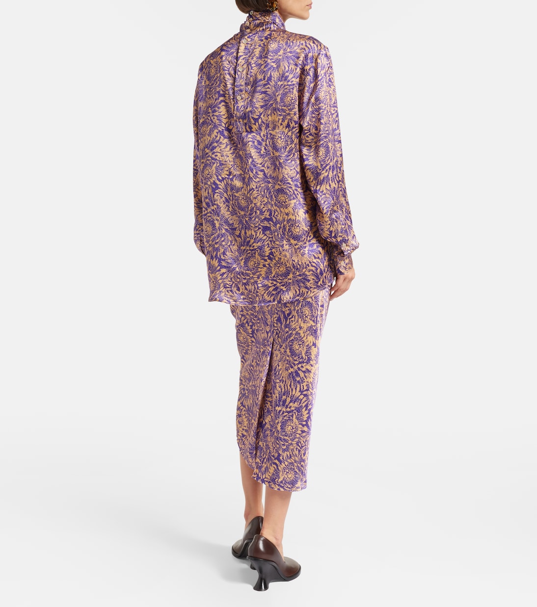 Blusa in raso di seta con stampa floreale | Dries Van Noten