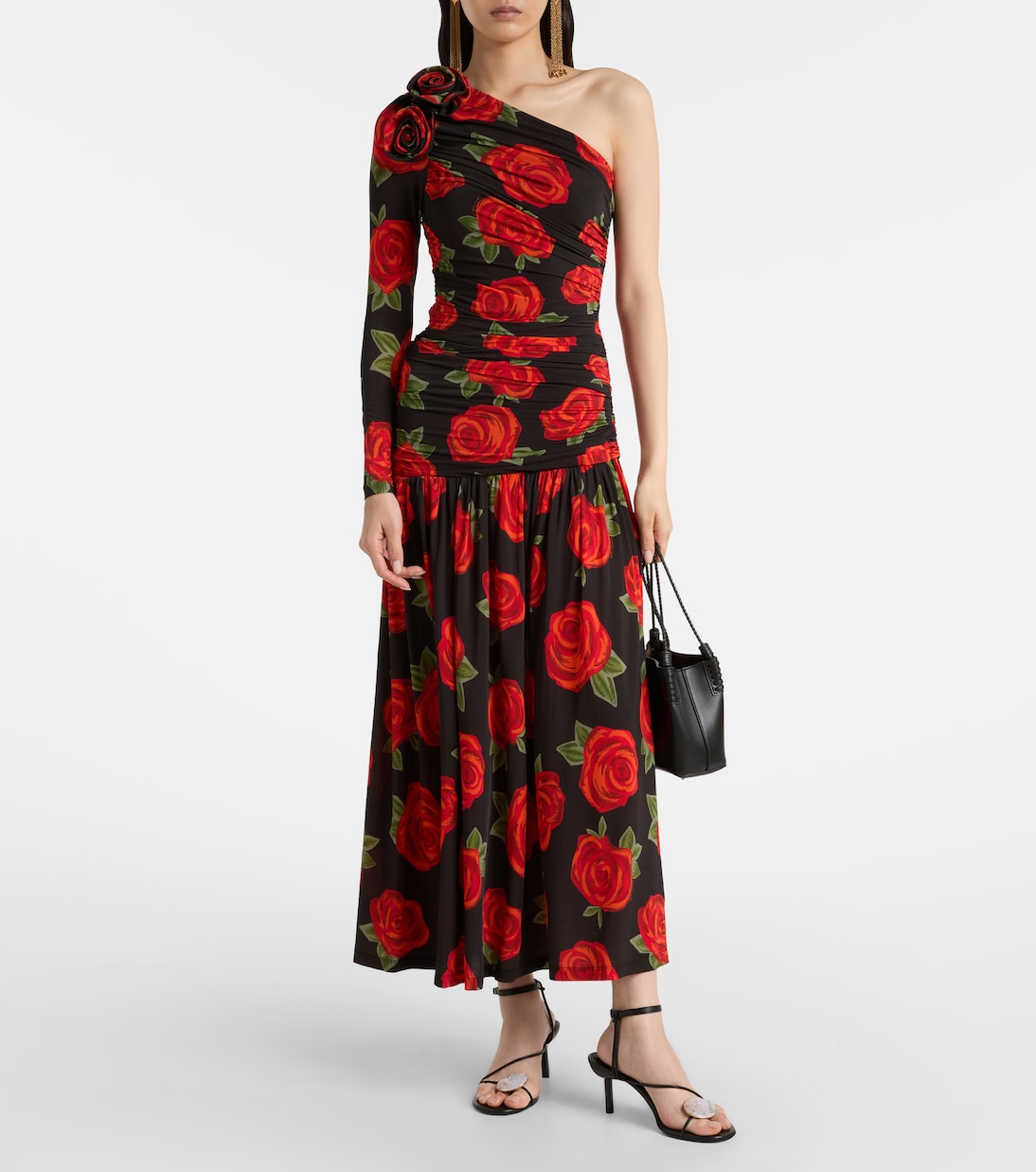 Latin Roses draped one-shoulder maxi dress | Farm Rio