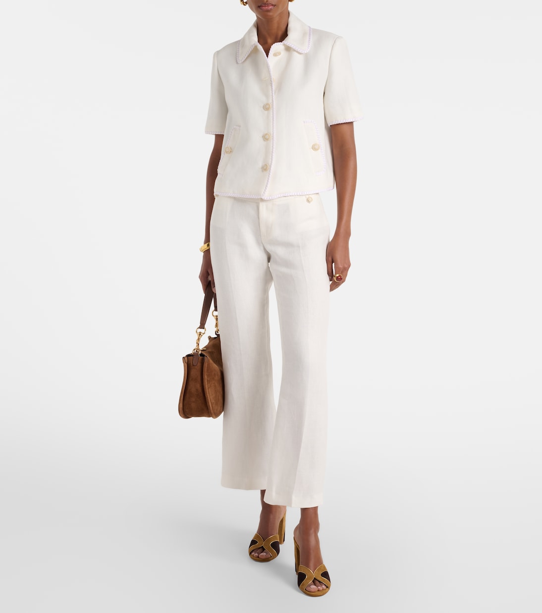 Wool-blend trimmed linen jacket | Etro