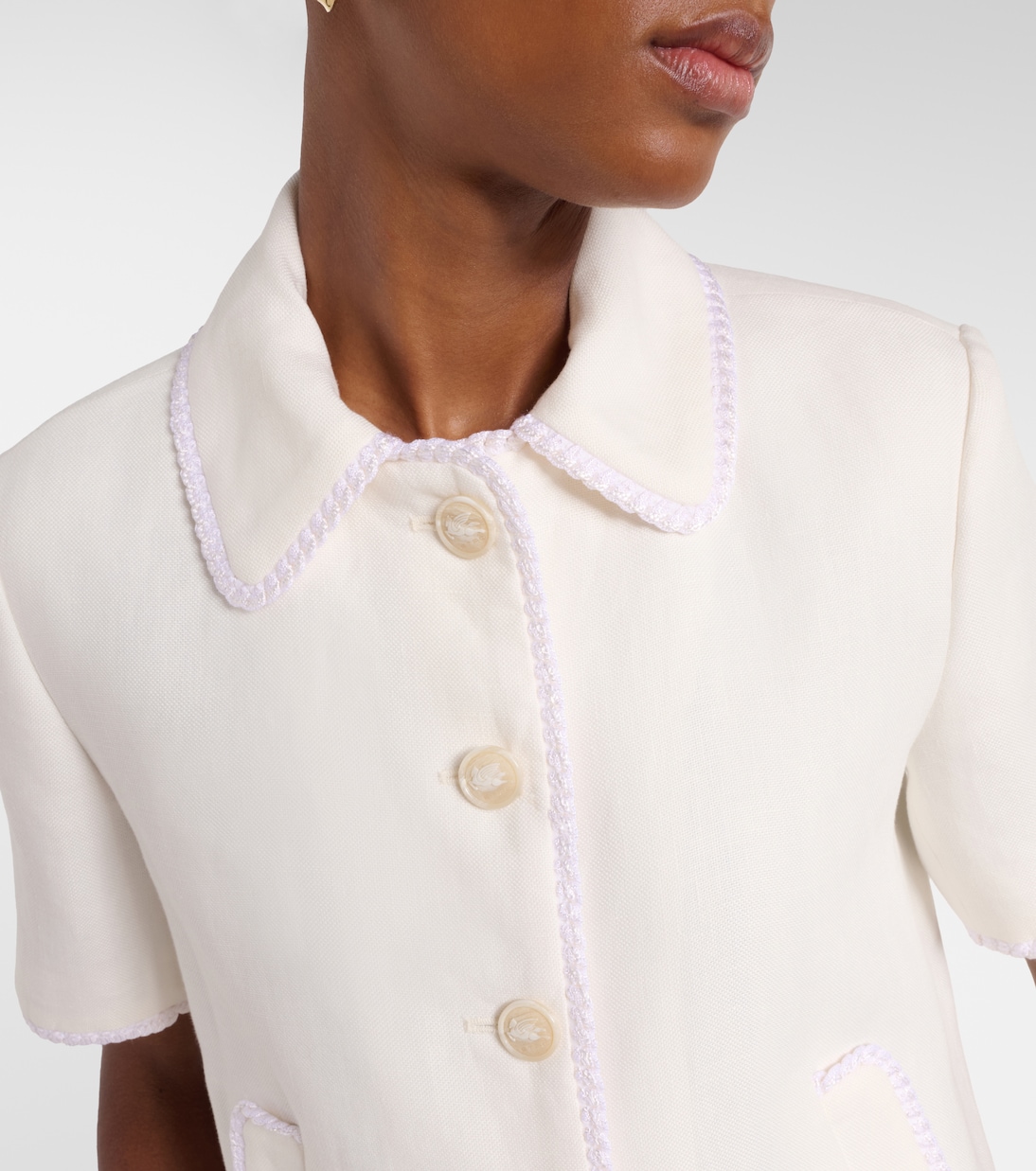 Wool-blend trimmed linen jacket | Etro