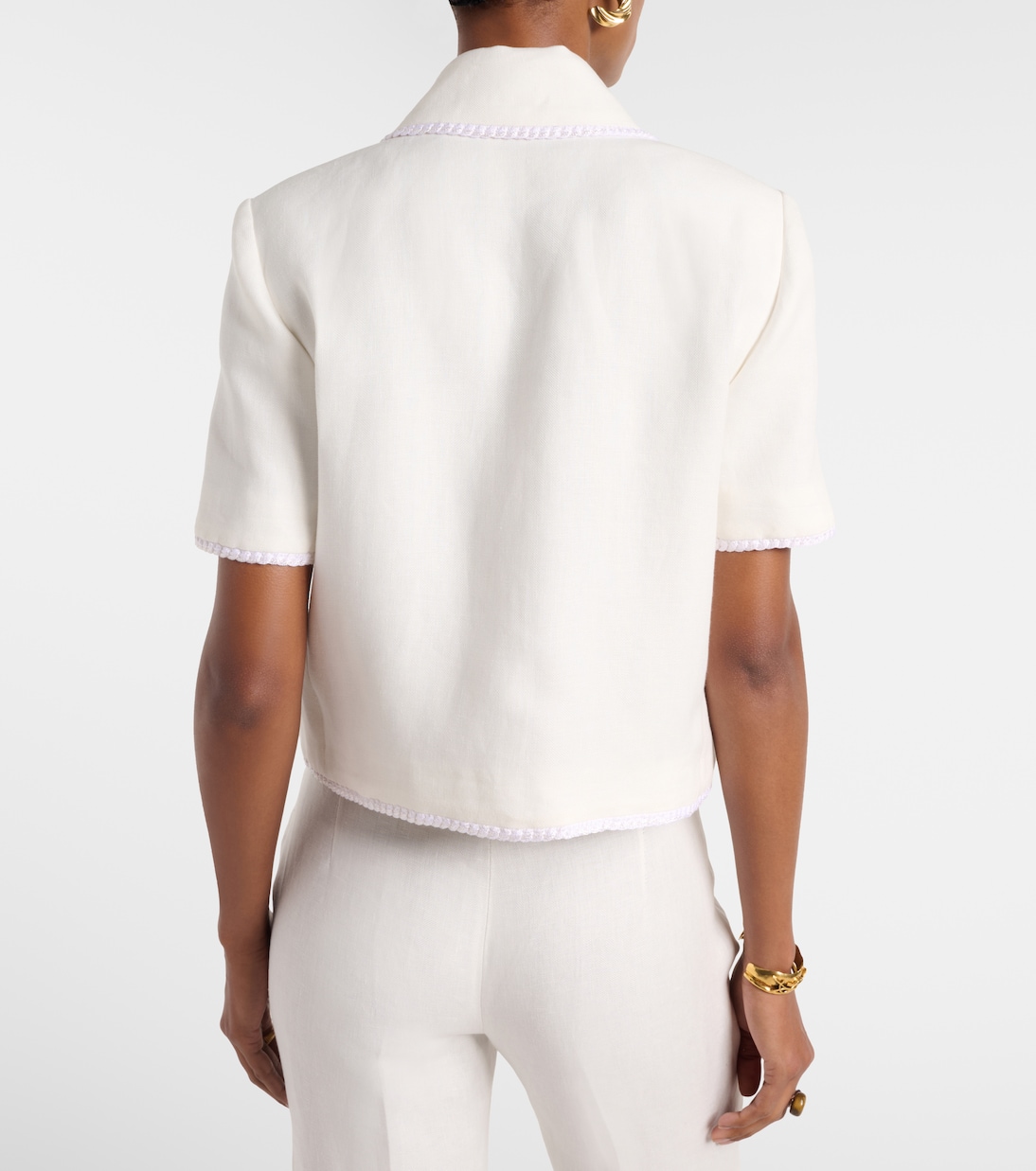 Wool-blend trimmed linen jacket | Etro