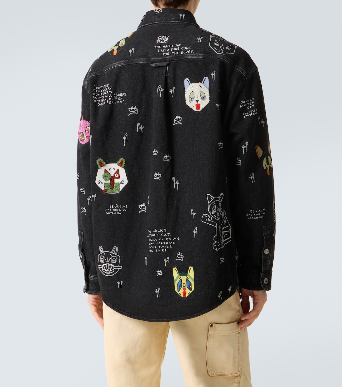 x Louis Wain embroidered denim overshirt | Loewe