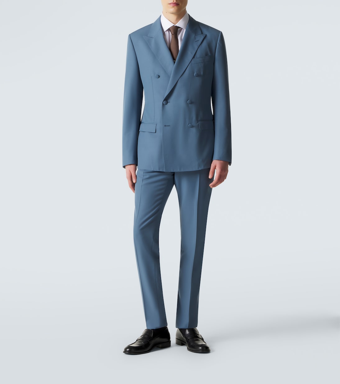 Double-breasted wool poplin suit jacket | Dolce&Gabbana