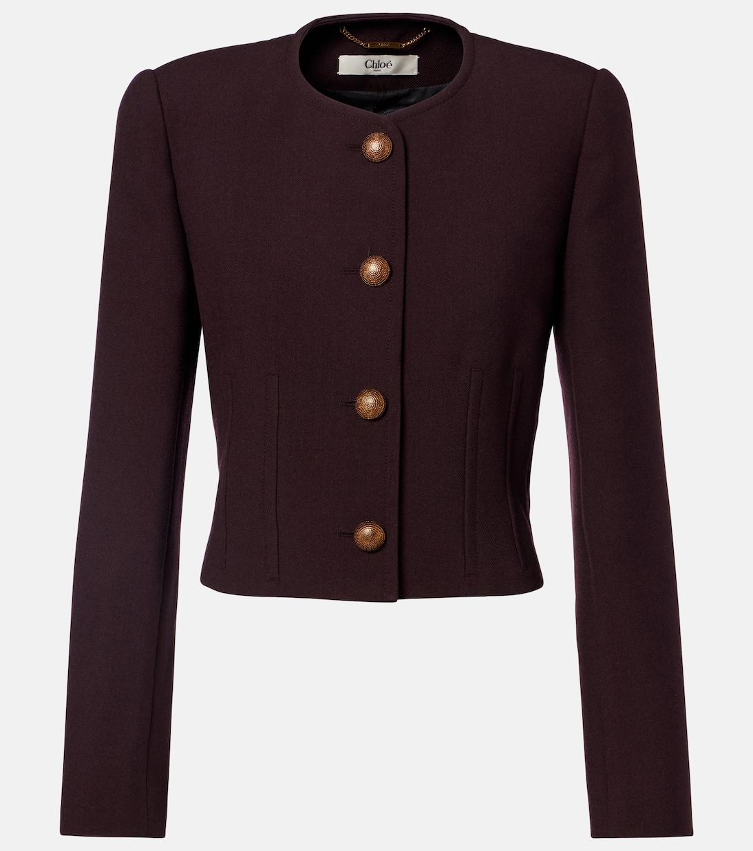 Cropped virgin wool crêpe jacket | Chloé