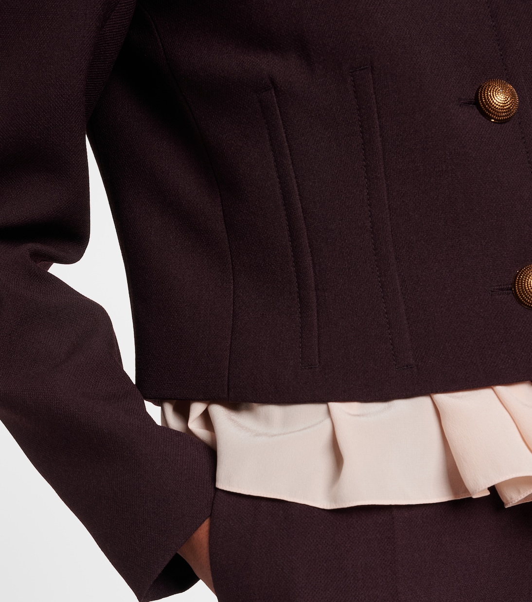 Cropped virgin wool crêpe jacket | Chloé